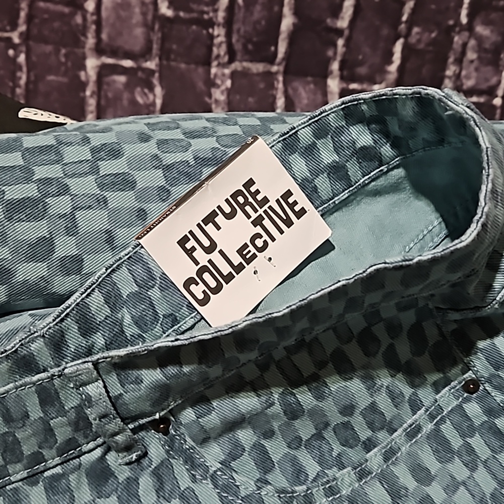 Future Collective NWT Checkered Wide Leg Jeans size 20